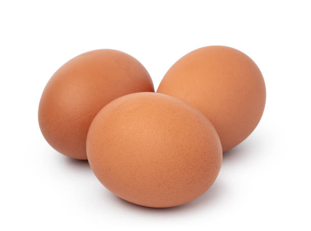 istock Brown chicken eggs isolated on a white background 1352595783