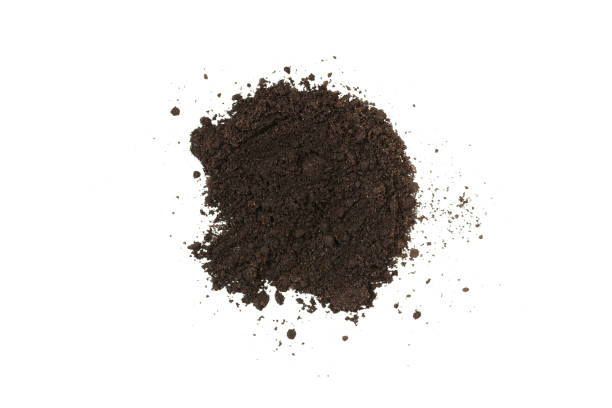 istock Black land for plant isolated on white background. 1352598123