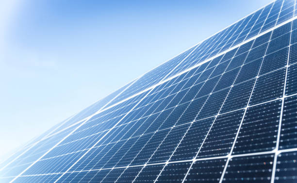 istock Close-up the solar panel(solar cell), hot climate causes increased power production, Alternative energy to conserve the world's energy, Photovoltaic module idea for clean energy production 1352598281