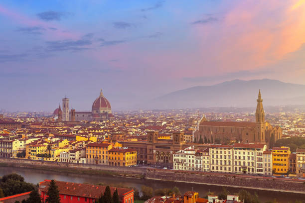 istock Florence cityscape at sunrise 1352598343