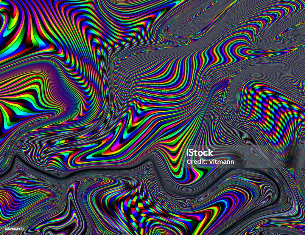 Trippy Psychedelic Rainbow Background Glitch Lsd Colorful ...