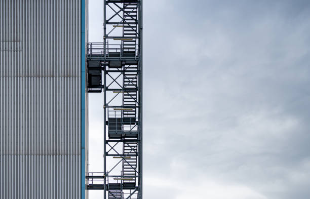 istock Low Angle View Of Staircase By Building Against Sky 1352610432