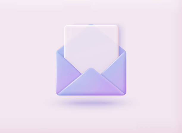 Envelope with paper documents icon. 3D Vector Illustrations. Envelope with paper documents icon. 3D Vector Illustrations. drop in mailbox stock illustrations