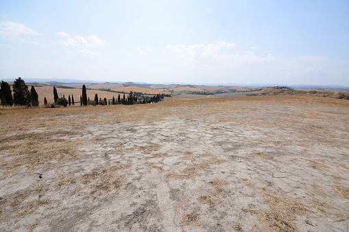 Panorama of the famous Crete Senesi, Asciano, in the province of Siena, Tuscany.