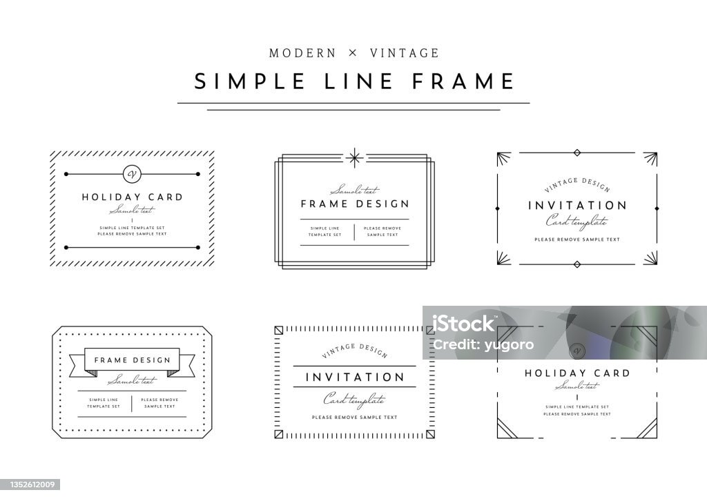 Um conjunto de quadros com linhas simples. - Vetor de Moldura de Quadro - Composição royalty-free Um conjunto de quadros com linhas simples. - Vetor de Moldura de Quadro - Composição royalty-free