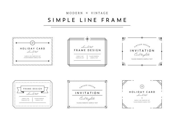 A set of frames with simple lines. A set of frames with simple lines.
This illustration has elements of modern, classic, elegant, stylish, ribbon and vintage. border frame stock illustrations