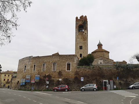 Sant'Agata church in Asciano, an old town in Siena province, Tuscany.