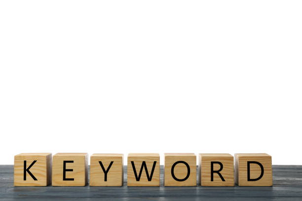 istock Cubes with word KEYWORD on grey wooden table 1352617677