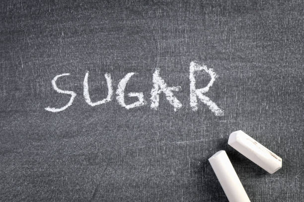 istock Sugar. Text written in white chalk on a blackboard 1352620776