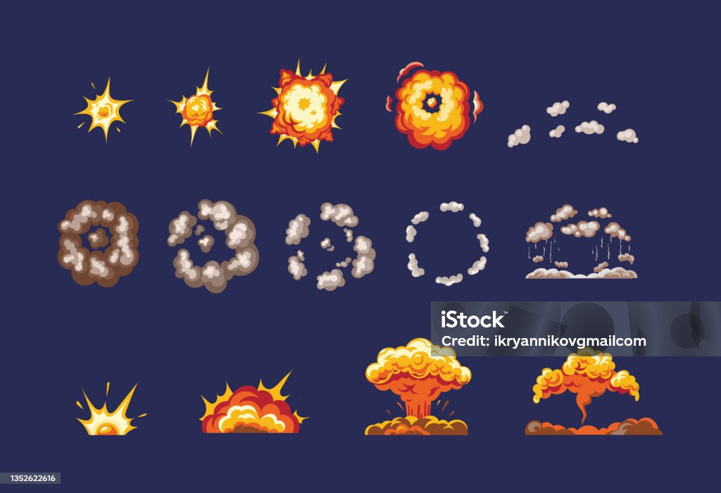 Comic Frame Explosion Animation For Game Of Explosion Effect Frame Comic Animation With ...