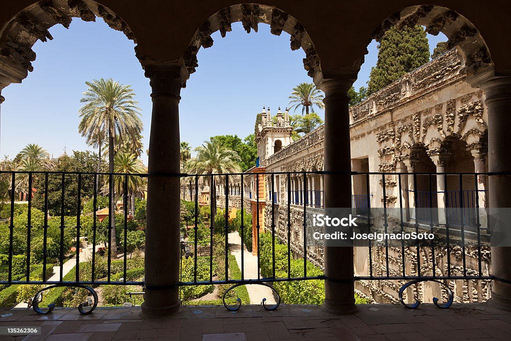 Garten der Royal Alcazar, Sevilla, Spanien - Lizenzfrei Andalusien Stock-Foto