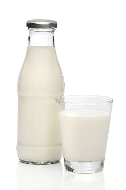 istock Milk bottle and a glass 135263701