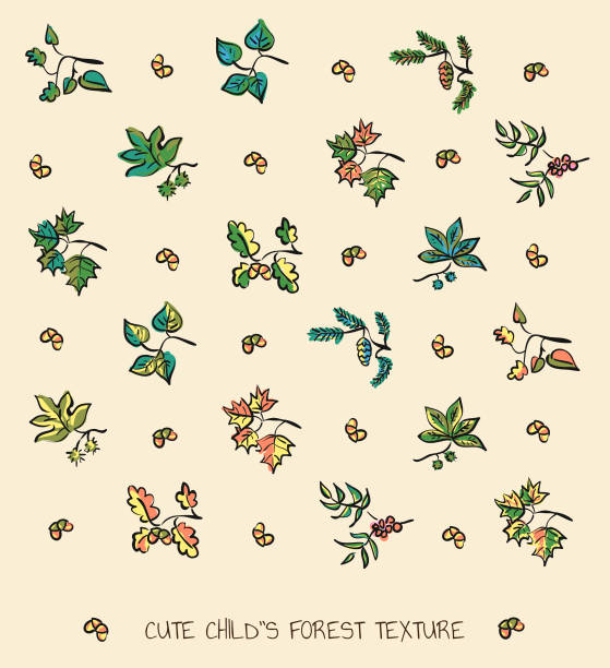 ilustraciones, imágenes clip art, dibujos animados e iconos de stock de hojas de otoño textura sin costuras - parchment seamless backgrounds tile