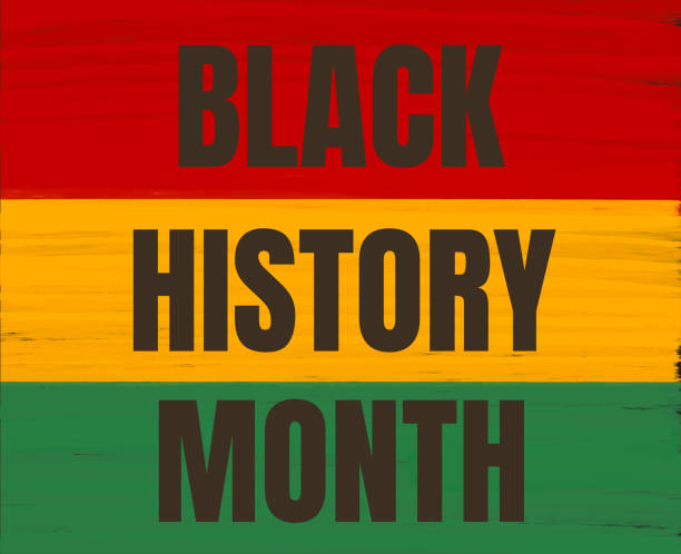 istock Black History Month banner. Pan African flag artistic hand drawn paint background for banner, postcard, flyer vector design. 1352647572