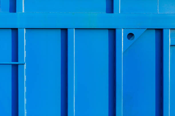 texture background metal wall welded construction of blue color