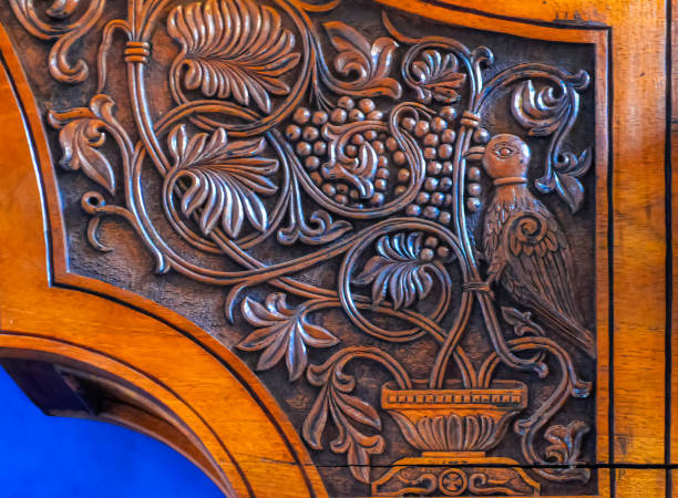 istock Carved wooden religious symbols. 1352659673