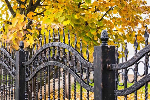 Wrought Iron Fence. stock photo