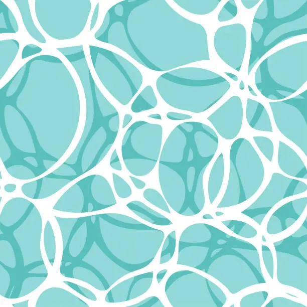 Vector illustration of Seamless pattern like sea foam with shadow on blue background