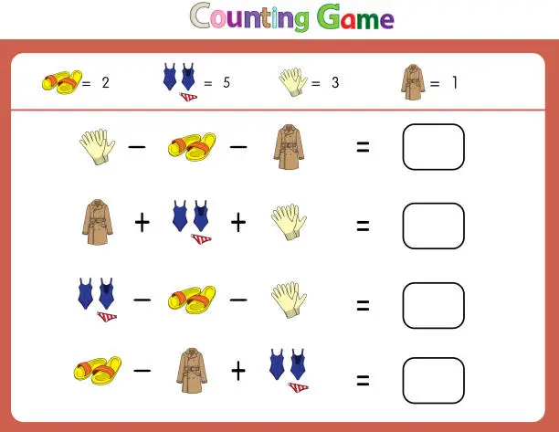 Vector illustration of Educational illustrations by matching words for young children. Learn words to match pictures. as shown in the cloths category