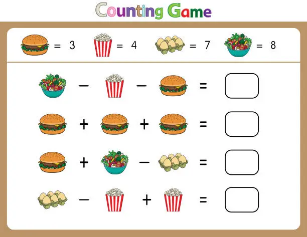 Vector illustration of Educational illustrations by matching words for young children. Learn words to match pictures. as shown in the food category