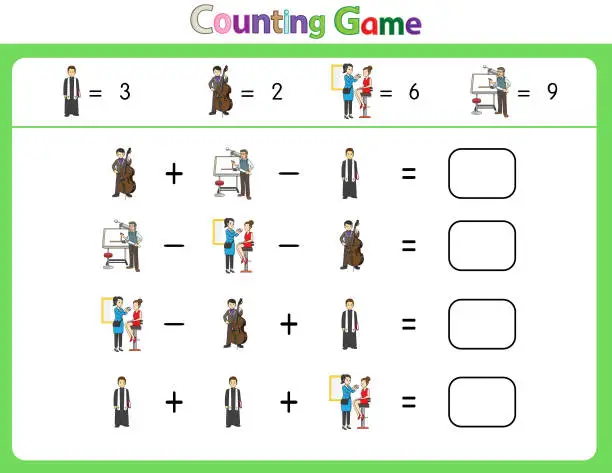 Vector illustration of Educational illustrations by matching words for young children. Learn words to match pictures. as shown in the Job category