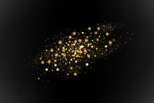 istock Festive design background with falling glitter confetti, golden dust, gold glitters,bokeh 1352673641