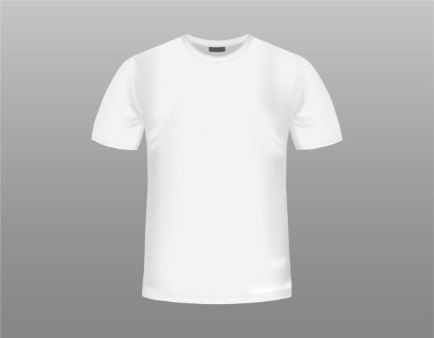 istock T-shirt white Mockup. Vector realistic template. Blank for Men's or women's fashion design. Front view. EPS10. 1352674388