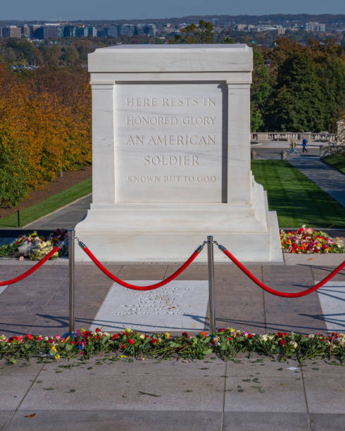 arlington cemetery für veteran's day zeremonien zum 100. jahrestag des grabes eines unbekannten soldaten. - arlington national cemetery arlington virginia cemetery national landmark stock-fotos und bilder