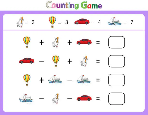 Vector illustration of Educational illustrations by matching words for young children. Learn words to match pictures. as shown in the Transportation category