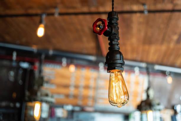 istock A vintage style electric lightbulb - Interior decoration. 1352676064