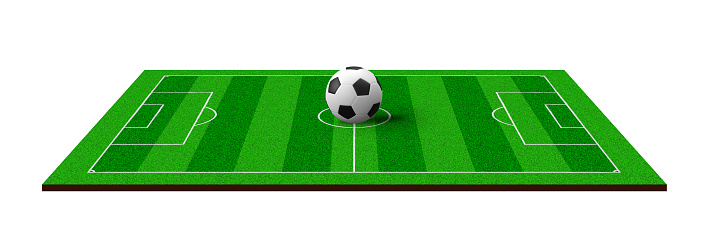 3D Render Soccer field And Soccer Ball