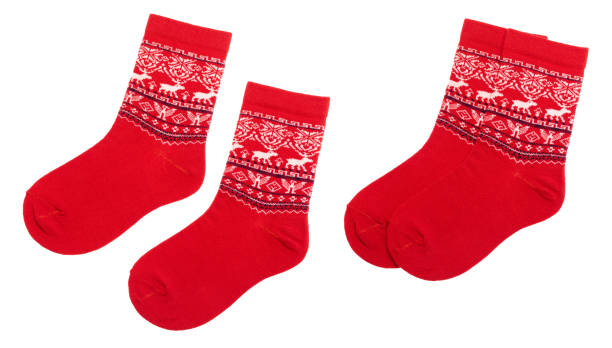 istock Pair of nordic socks isolated on white 1352682412