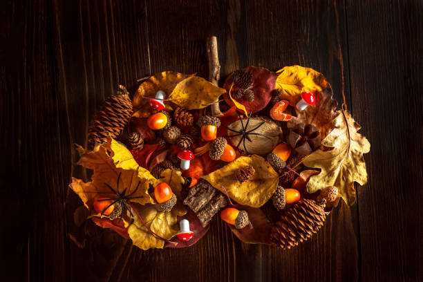 istock autumn theme. Halloween. form of a pumpkin 1352689744