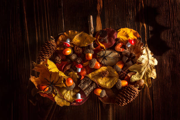 istock autumn theme. Halloween. form of a pumpkin 1352689758