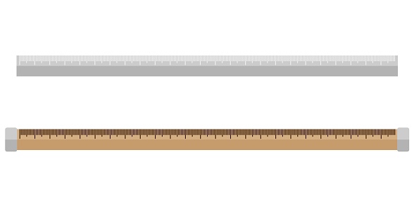 Standard Ruler Brown Straight Ruler Isolated On White Background Geometric Element Brown ...