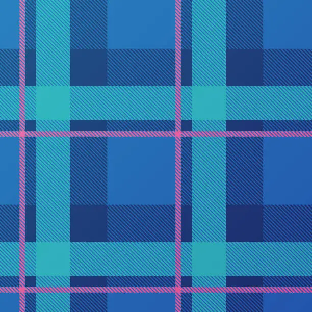 Vector illustration of Seamless Plaid Fabric Swatch Background