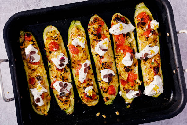 istock Stuffed Zucchini with Pine Nuts and Breadcrumbs 1352700687