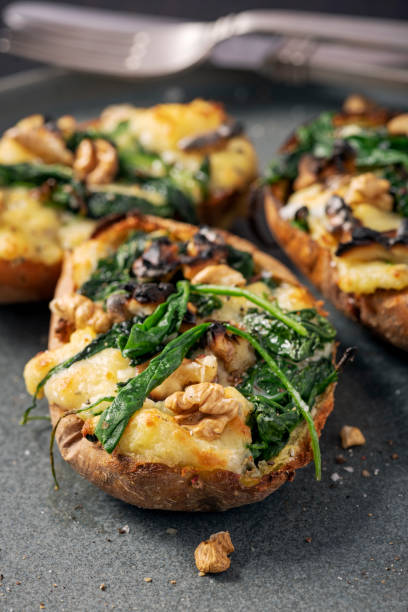 istock Stuffed Potato Skins with Spinacha and Gorgonzola Cheese 1352701406