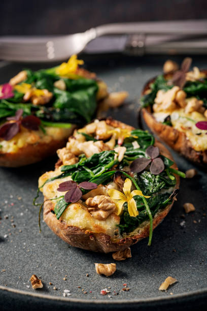 istock Stuffed Potato Skins with Spinacha and Gorgonzola Cheese 1352702052