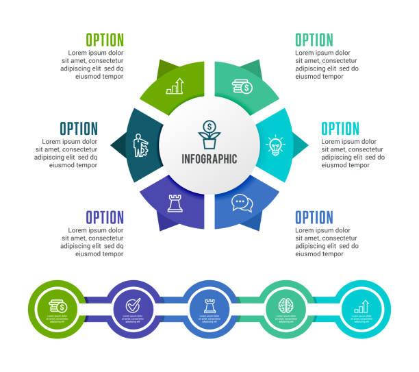 infografikelement, kreisdiagramm. - 6 stock-grafiken, -clipart, -cartoons und -symbole