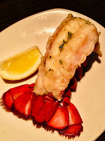 Lobster Tail with slice of lemon