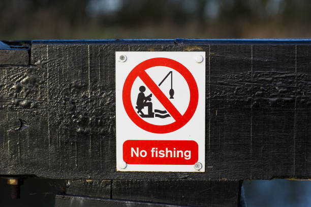 brak znaku wędkarskiego - no fishing zdjęcia i obrazy z banku zdjęć