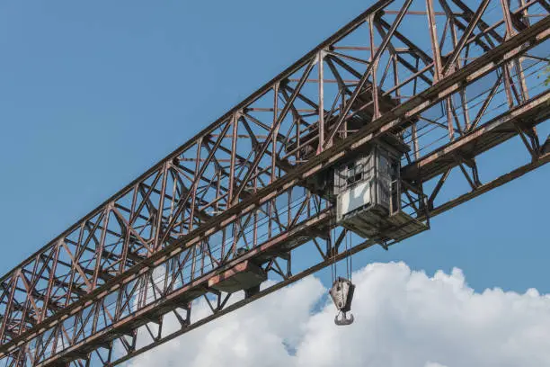 Photo of old heavy duty gantry crane with hook