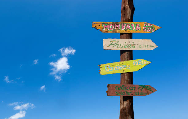 istock Wooden signs against a blue sky 1352716359