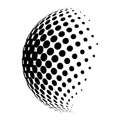 Golf ball vector icon
