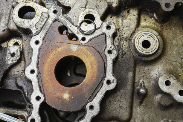istock Background from an old disassembled engine in oil 1352729517