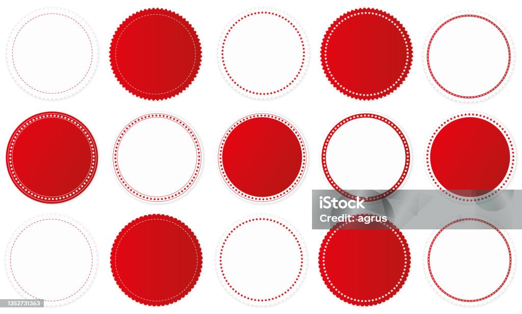 Red Round Color Collection Of Red Colored Vector Round Banners Circle Design Elements ...