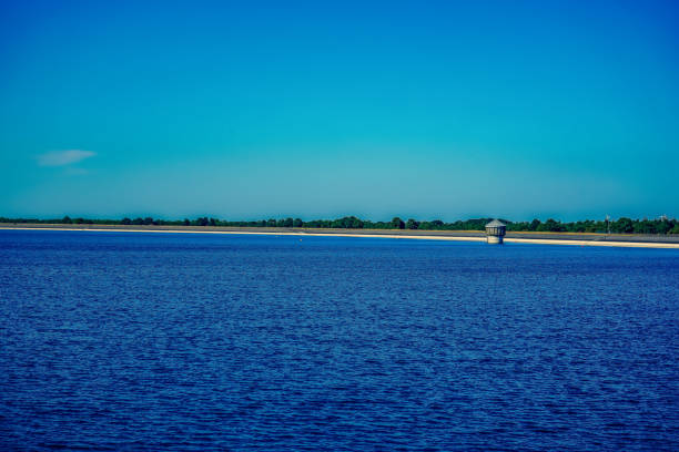 A water reservoir in summer in Germany.