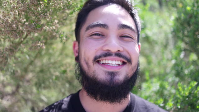 Closeup Video Portrait of a Young Asian Man