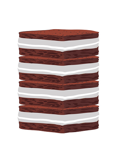 Stack Of Freshly Baked Chocolate Squares